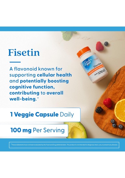 Doctor's Best Fisetin With Novusetin 100 Mg 30 Veggie Kapsül Usa Menşeii Dmmedicineden Orijinal