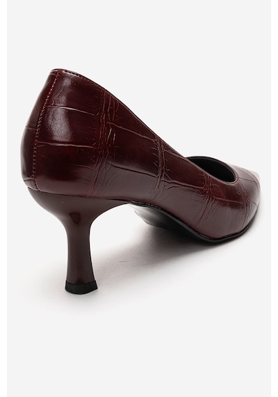 Luvishoes Arel Bordo Baskı Kadın Topuklu Ayakkabı
