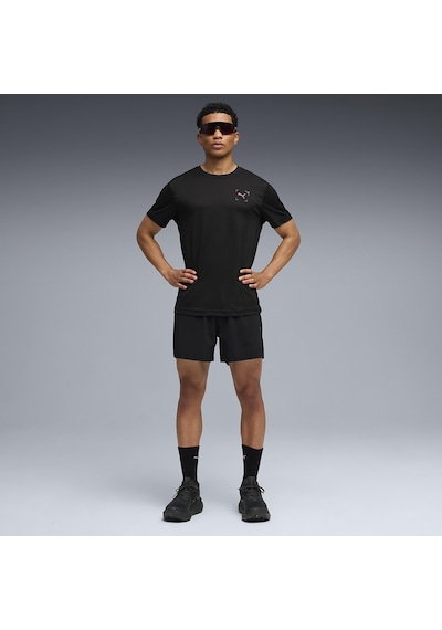 Puma Run Illustration Graphic Erkek Siyah Koşu T-shirt 52844601