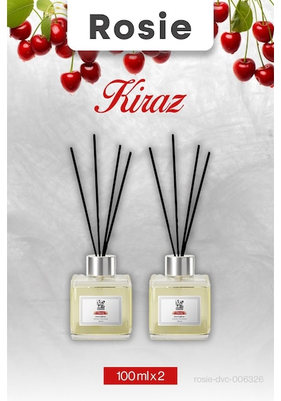 2 Adet Kiraz Rosie Çubuklu Oda Kokusu 100 Ml Fresh
