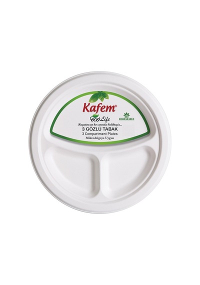 Kağıt Tabak Üç Gözlü Ekolojik 22 Cm 25 Adet