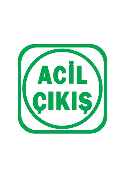 Acil Çıkış Arma Sticker (Yeşil & Siyah) 8X8 Cm
