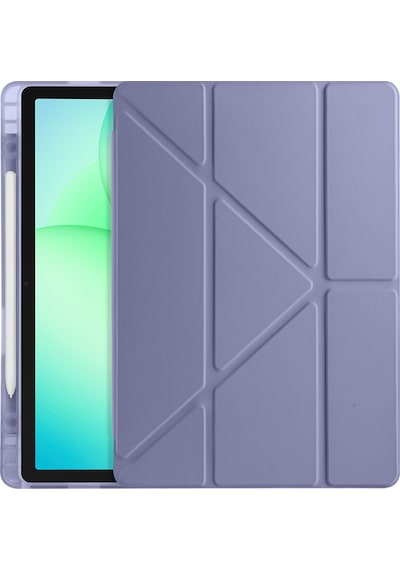Samsung Uyumlu Galaxy Tab A9 Plus A11 + Üçgen Standlı Uyandırma Fonksiyonlu Tablet Kılıfı Kapaklı Kılıf
