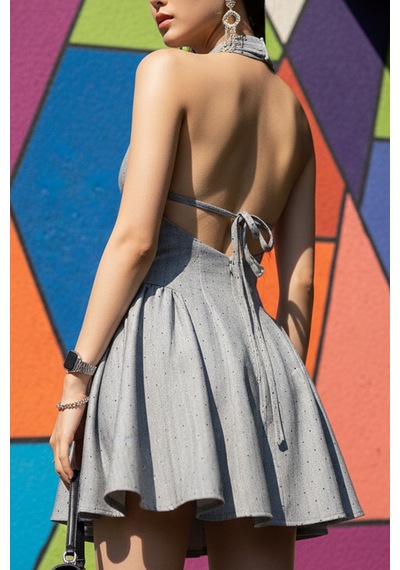 Fashion Cocktail Siyah Kartaneli Simli Askılı Bağlamalı Göğüs Pileli Kabarık Tütü Beli Saran Fit Süper Mini Elbise Gri Fashion Cocktail Siyah Kartaneli Simli Askılı Bağlamalı Göğüs Pileli Kabarık Tütü Beli Saran Fit Süper Mini Elbise Gri