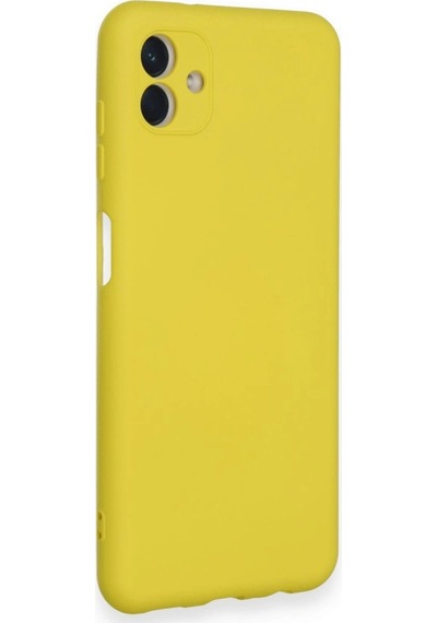 Samsung Uyumlu Galaxy A04 Kılıf Nano İçi Kadife Silikon Sarı,