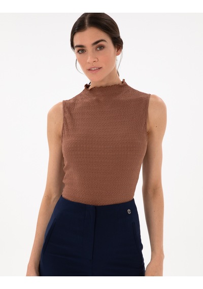 Pierre Cardin Kadın Kahverengi Bluz Örme 50301493-vr029 Kahverengi