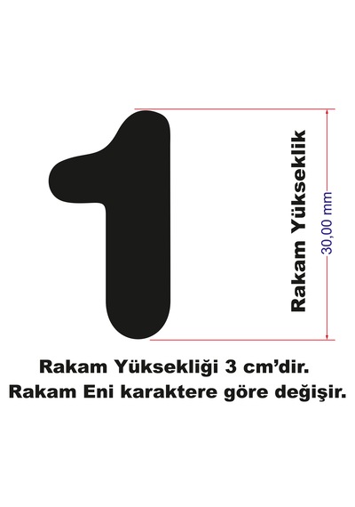Stencil Rakam Boyama Şablonu X039-sayı Rakam Yüksekliği 3 Cm