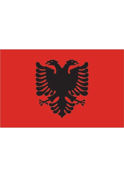 Arnavutluk 15x22,5 Masa Bayrağı Direksiz Tek Ebat