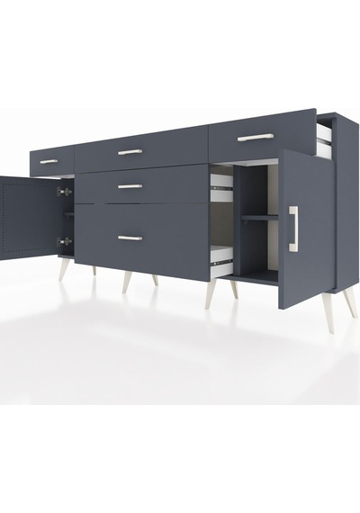 Arges Konsol 2 Raflı 5 Çekmeceli 2 Kapaklı 176x30x83 Antrasit-antrasit/antrasit Antrasit/antrasit Arges Konsol 2 Raflı 5 Çekmeceli 2 Kapaklı 176x30x83 Antrasit-antrasit/antrasit Antrasit/antrasit