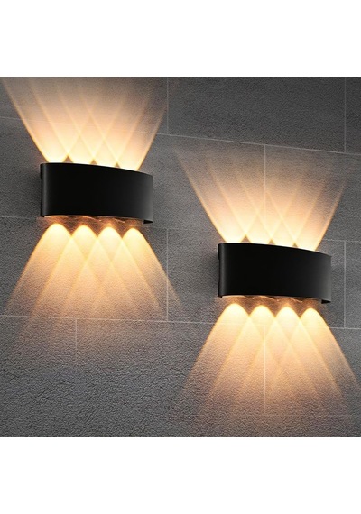2 Adet 15 Watt, Amber Işık Ledli Çok Kaliteli İç Ve Dış Mekan Aydınlatma Armatürü Bahçe Duvar Apliği Amber