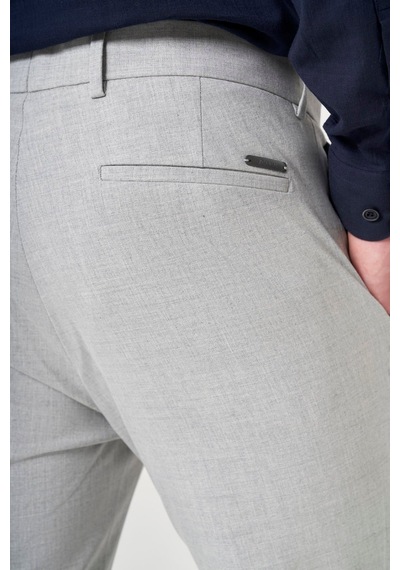 İmza Gri Yan Cep Slim Fit Esnek Chino Pantolon 1003260154 Açık Gri