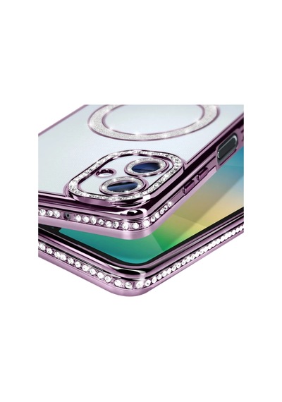 Samsung Galaxy A06 Joke Simli Magneticsafe Kılıf - Derin Mor 0.2M-Çok Renkli
