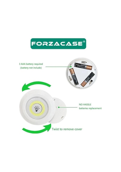 Uzaktan Kumandalı 3lü Spot Led Lamba Pilli Dolap Işığı Fc086