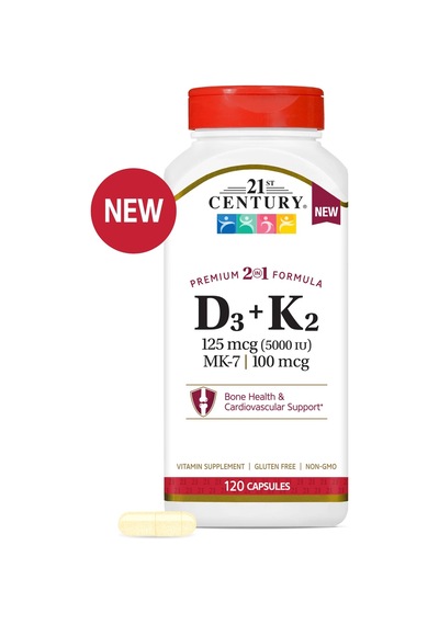 Vitamin D3 125 Mcg Plus K2-mk7 100 Mcg 120 Capsules