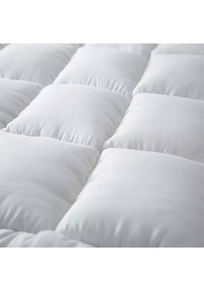 Topper 4.1 - Super Soft Yatak Pedi - %100 Pamuk Kılıflı - Süper Yumuşak Nano Elyaf Dolgu Beyaz