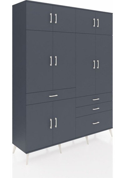 Hyperion Gardrop 5 Raflı 4 Çekmeceli 2 Askılı 176x44x221 Antrasit-antrasit Antrasit Hyperion Gardrop 5 Raflı 4 Çekmeceli 2 Askılı 176x44x221 Antrasit-antrasit Antrasit