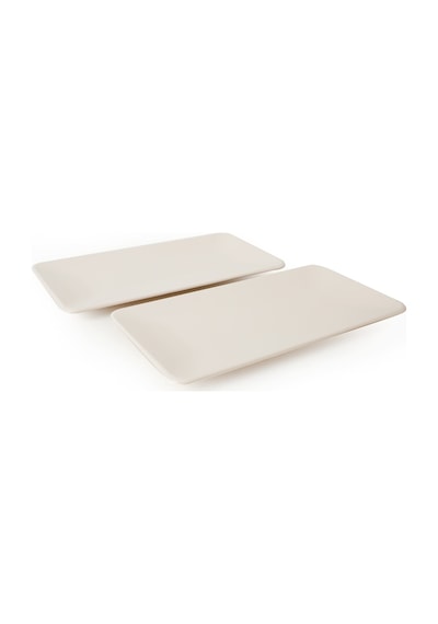 Keramika Krem Siera Kayık Tabak 33 Cm 2 Adet 030