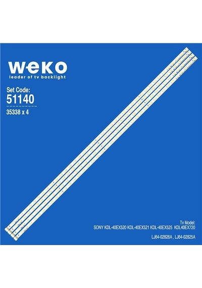 Sony Lj64-02826a 40'' 4 Adet Tv Led Bar Tvnizin İçindeki Led Barla Aynısı Olduğunu Görmeden Almayınız. Led Bar Ürünlerinde Paket Açıldığında İade Kabul Edilmemektedir.
