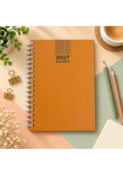 Ofisinn 2027 17x24 Cm Sert Kapak Spiralli Günlük Ajanda Planlayıcı Turuncu