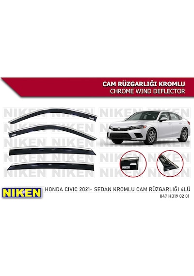 Honda Civic Fe1 Kromlu Cam Rüzgarlığı Niken 2022 Sonrası