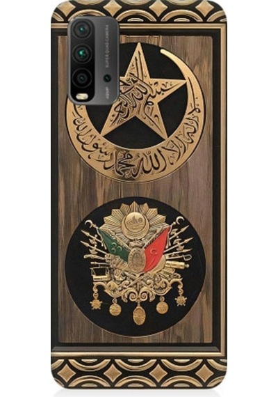 Xiaomi Redmi 9t Uyumlu Osmanlı Nişanı Ve Ay Yıldız Desenli Silikon Kılıf