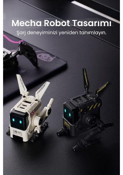 GravaStar Alpha65 Beyaz Robot Figürlü 65W Hızlı Şarj Adaptörü