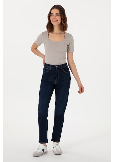 U.S. Polo Assn. Kadın Mavi Mom High Waist Fit Jean Pantolon 50308353-DN0022