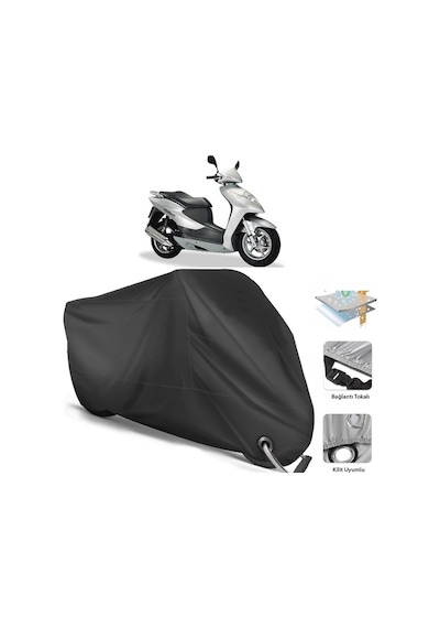 Honda Dylan 125 Motosiklet Branda (Bağlantı, Kilit Uyumlu)-Siyah (457268397)