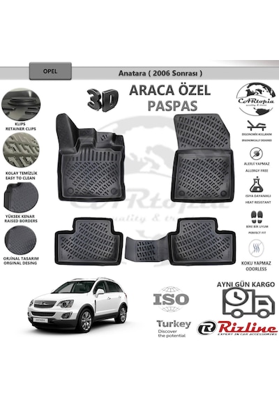 Opel Antara / 2007 Sonrası / Siyah / Rizline Paspas