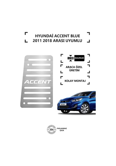 Hyunda Accent Blue Ayak Dinlendirme Pedalı Krom Ayak Dayama Pedalı