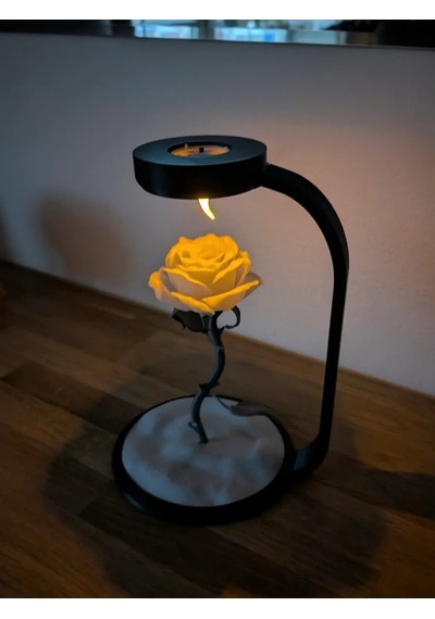 Moonlamp Beyaz Gül Dekoratif Hediyelik Lamba