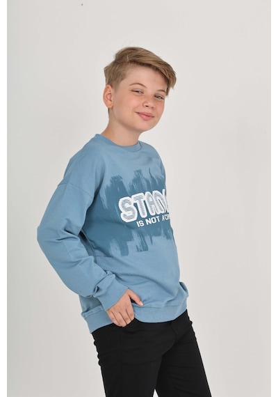 Toontoy Kids Toontoy Erkek Çocuk Stance Baskılı Sweatshirt Mavi