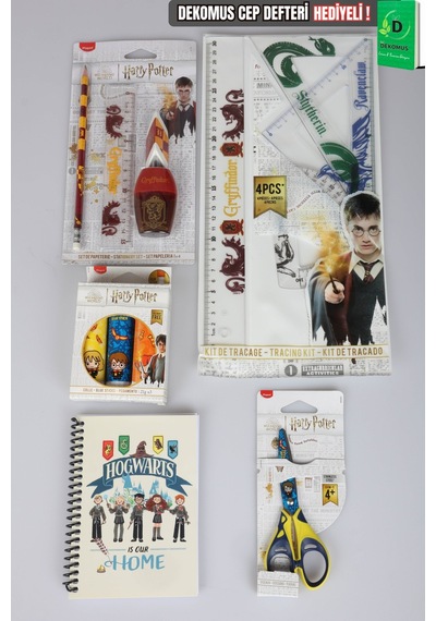 X Dekomus "wizard Icons Collection" Harry Potter Lisanslı Kırtasiye Seti 13 Parça Kırtasiye Seti Cetvel Seti,makas,kurşun Kalem Ve Stick Yapıştırıcı Seti Diğer