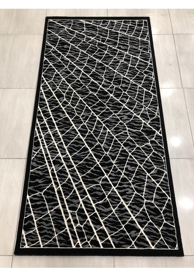 Saray Halı Simin 10938 B 100X200 Siyah Gri 2 Metre Yolluk !