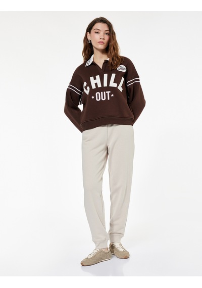 Koton Cepli Beli Bağcıklı Slim Fit Pijama Altı Kahverengi 6wlk40136mk Kahve