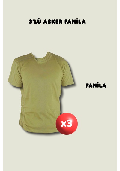 Outdoorun 3'lü Fanila Askerlik Seti - Temel Ve Bedelli Askerlik Malzemeleri Haki