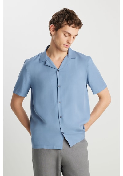 Wrangler Relaxed Fit Tencel Göm Mavi Erkek Gömlek Mavi