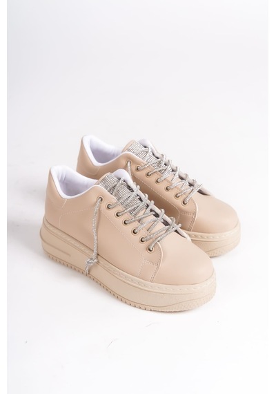 Della Bağcıklı Ortopedik Taban Taşlı Kadın Sneaker Spor Ayakkabı Ctt - Ten Ten