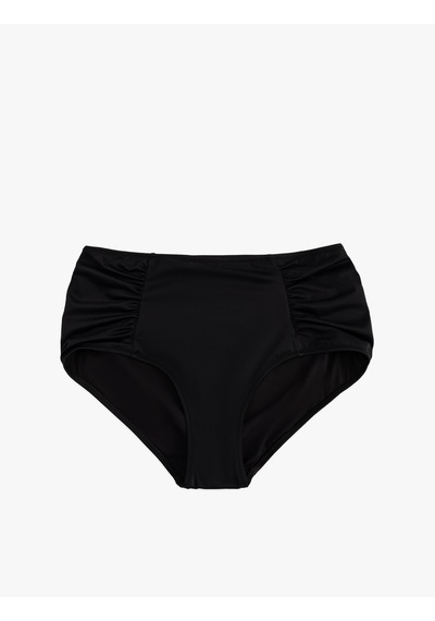 Koton Drape Detaylı Yüksek Bel Bikini Altı Siyah 5sak00010mm Siyah