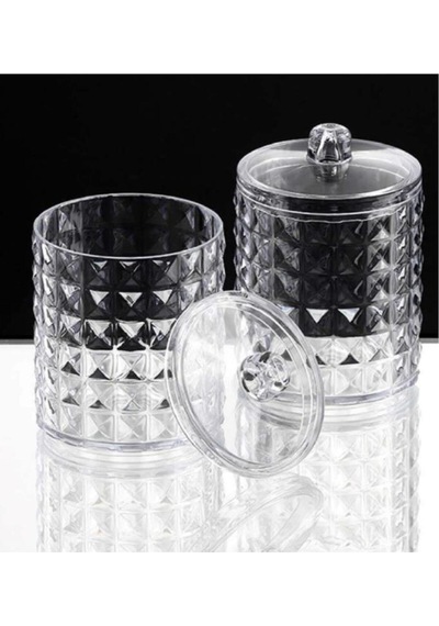 Diamond 2'li Pamuk Organizeri, Silindir Makyaj Pamukluk Ve Kulak Çubukluğu 2 Li Set Plastik Turuncu Diğer