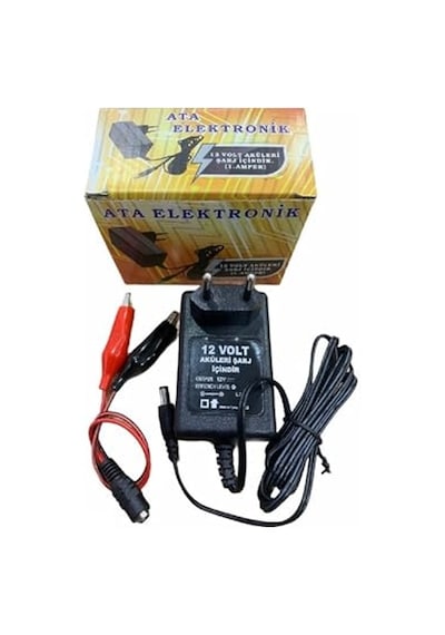 Ayrex Pilsan Fortune Akülü Araba Uyumlu - 12 Volt Akü Şarj Cihazı Şarz Aleti Adaptör Yerli Üretim 1 Amper