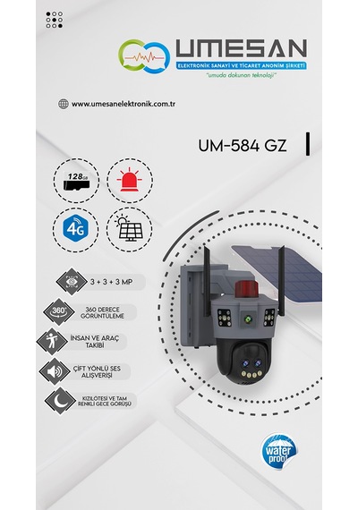 Güneş Panelli Sirenli 4g 360 10x Zoom Kamera
