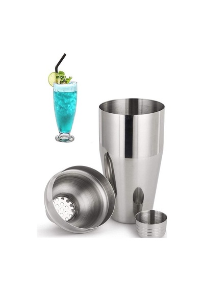 750 Ml Büyük Boy Shaker Kokteyl Hazırlama Kabı Bardağı Kokteyl Karıştırıcı Komple Çelik