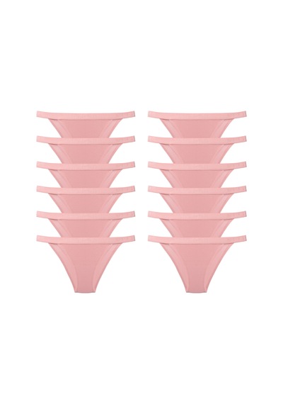 Velmore Kadın 12' Lipamuklu Normal Bel Slip Külot Pembe