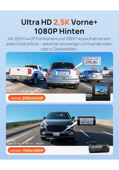 70mai Araç Kamerası Ön Ve Arka A410, Hdr Özellikli 2.5k 1440p+1080p Çift Araç Kamerası, Süper Gece Görüşü, F1.55 Diyafram, 24h Park Modu, Dahili Wi-fi Ve Gps, G-sensor, Döngü Kayıt, 64 Gb Kart Dahil 70mai Araç Kamerası Ön Ve Arka A410, Hdr Özellikli 2.5k 1440p+1080p Çift Araç Kamerası, Süper Gece Görüşü, F1.55 Diyafram, 24h Park Modu, Dahili Wi-fi Ve Gps, G-sensor, Döngü Kayıt, 64 Gb Kart Dahil