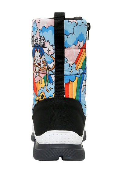 Kadın Vegan Çok Renkli Kar Botu - The Lucky Cat Tasarım Multicolor