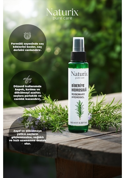 Naturix Doğal Dökülme Karşıtı ve Saç Uzamasını Biberiye Suyu 100 ML