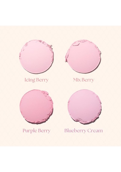 Karıştırılabilir Renk Tonlarına Sahip 4lü Allık Blending Mood Cheek 08 Blueberry Sorbet Çok Renkli