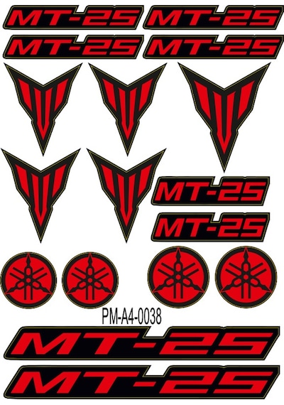 Sticker Seti Mt-25 Yamaha Mt Motosiklet A4 Ebatı 03 Nötr