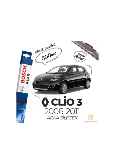 Renault Clio 3 Arka Silecek 2006-2011 Bosch Rear H301